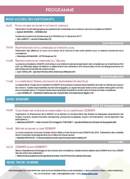 Programme journée GEMAPI
