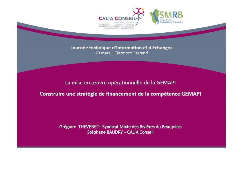 Grégoire THEVENET - SMRB & Stéphane BAUDRY - Calia Conseil