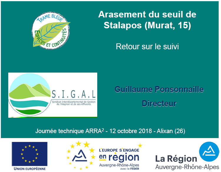 6-Retour sur un suivi effectué en interne sur le seuil de Stalapos à Murat - G.PONSONNAILLE - SIGAL