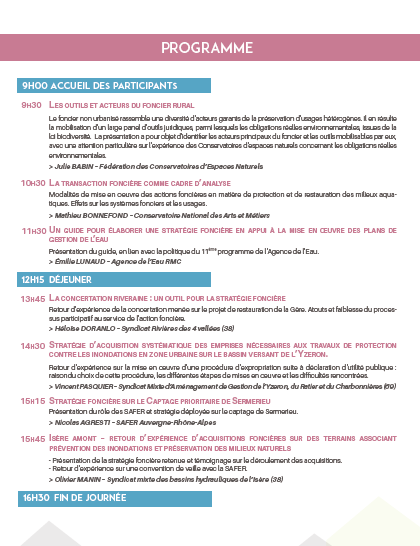 Programme de la journée