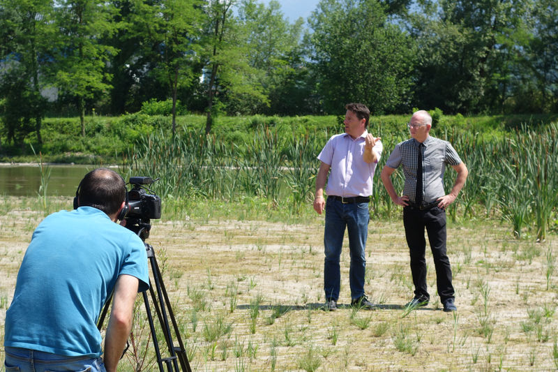 Luc Berthoud et Christophe Guay, Grand Chambéry, sur le site de Pré-Marquis