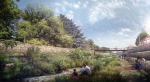 Vue d'artiste du projet de restauration de l'Yzeron à Oullins (69) - SAGYRC