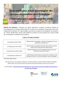 Permettre aux agents (techniciens, conseillers, animateur réalisant de l’accompagnement d’Auvergne Rhône-Alpes) de s’outiller pour accompagnement des agriculteurs dans leurs changements de pratiques vers l’agro-écologie, ou permettre aux agents qui accompagnent les animateurs (ex : ACCtion 30000, Bassin versant, GIEE, DEPHY) de connaître les outils proposés par le réseau CIVAM pour accompagner les changements de pratiques.